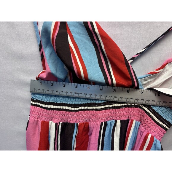 Lulus Andi Pink And Blue Striped Maxi Dress Triangle Top Women’s Medium - Picture 6 of 7